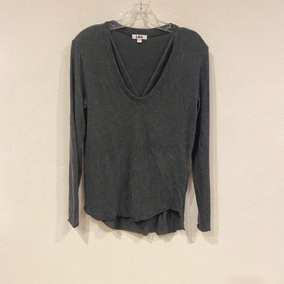 LNA Strappy V-neck Long Sleeve Sweater Size Small EUC - Picture 2 of 4